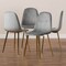 Baxton Studio Elyse Grey Velvet Gold Finished 4-Piece Metal Dining Chair Set 160-9911 - alternate 3